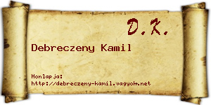 Debreczeny Kamil névjegykártya